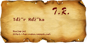 Tér Réka névjegykártya